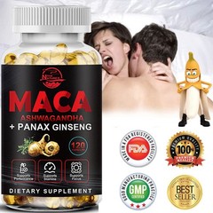 Maca Root With KSM Ashwagandha, Panax Ginseng – 12000mg Capsules High Strength