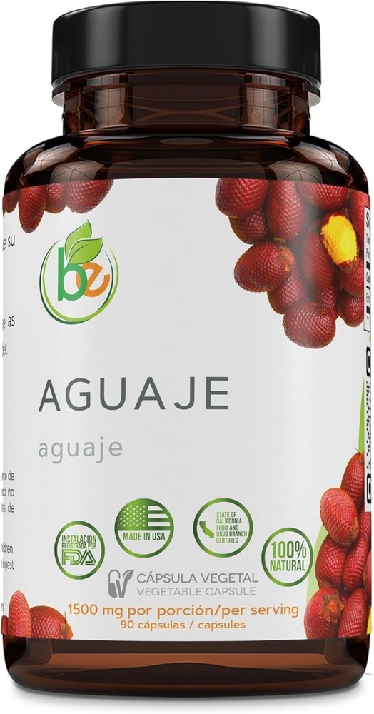 Aguaje Capsules – 90 Vegetable Capsules (1500 mg per Serving) – Peruvian Origin