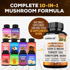 Mushroom complex Capsules-10 in 1 Blend-Nootropic Complex – Brain, Energy, Focus