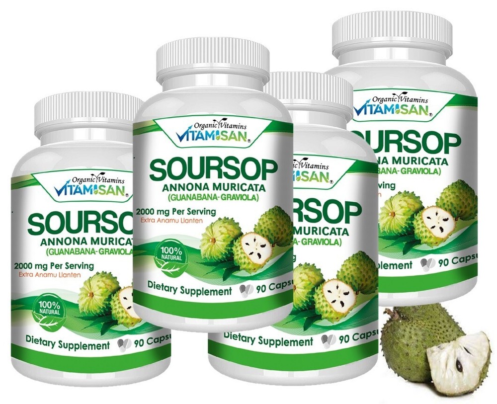 4 GRAVIOLA EXTRACT SOURSOP IMMUNE ANTIOXIDANT HEALTHY BODY NATURAL capsule PILLS