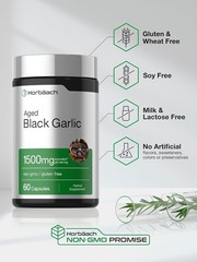 Aged Black Garlic 1500 mg | 60 Capsules | Fermented Extract | by Horbaach