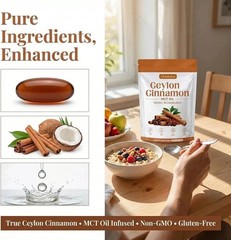 Metabolae Ceylon Cinnamon SoftGels with MCT Oil, Highly Bioavailable Herbal Ext