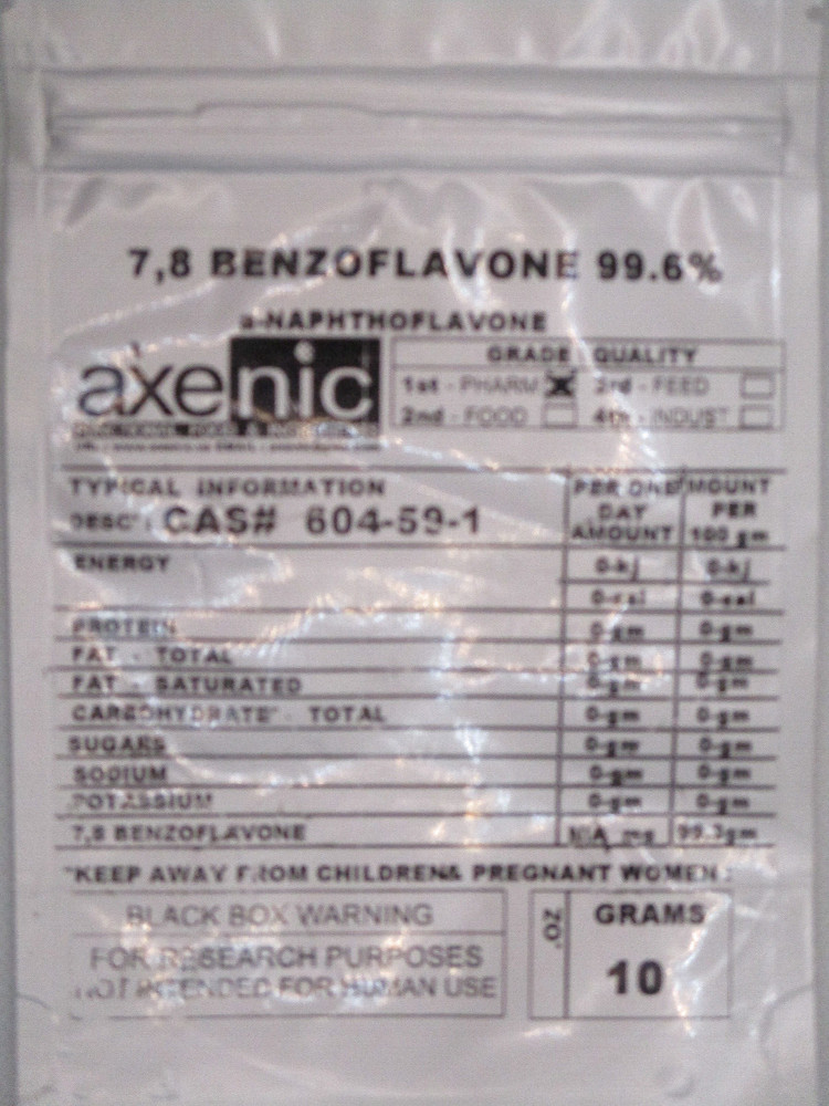 10gm 7,8-Benzoflavone；α-Naphthoflavone 99.6% pure powder CAS# 604-59-1
