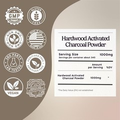 100% Natural Hardwood Activated Charcoal Powder – Whitens Teeth, Rejuvenates Ski