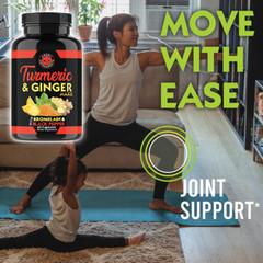Turmeric Ginger Maxx, 100% Natural Curcuma + Omega 3 Inflammation Joint Pain 2PK