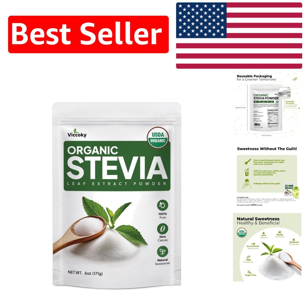 Keto & Organic Stevia Powder 6oz – Guilt-Free Sweetness with 4000 Servings