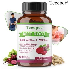 8000 Mg Organic Beet Root 120 Vegan Capsules Heart Health,Circulation&Blood Flow