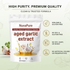 Nuvapure Aged Garlic – 24-Month Aged Garlic Extract, Odorless, 300 Capsules, All