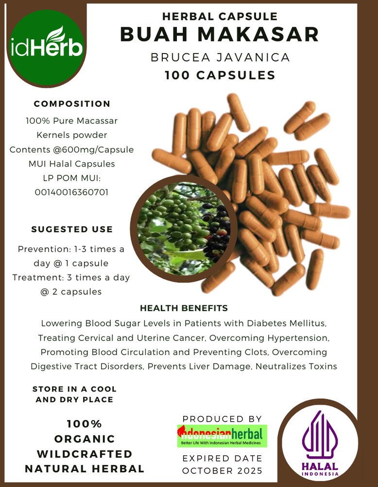 [idHerb] CAPSULE Buah Makassar Brucea javanica Organic Herbs Fresh Premium