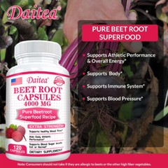 Beet Root Capsules Nitric Oxide for Heart Health, Improve Performance