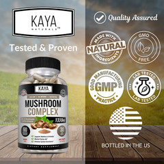 10x Mushroom Complex Supplement, Lions Mane, Reishi, Shiitake, Immune Capsule