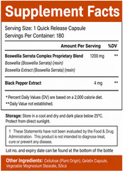 VitaCosmoX Full Spectrum Boswellia Double Strength 1200 mg 180 Cap Help Joint