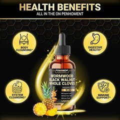 Digestive Health Drops: 11 Herbs Blend, 2100mg, Pineapple Flavor, 60-Day Supply