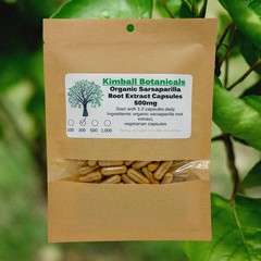 Organic Sarsaparilla Root extract (Smilax ornata) 500mg or 650mg vegetarian