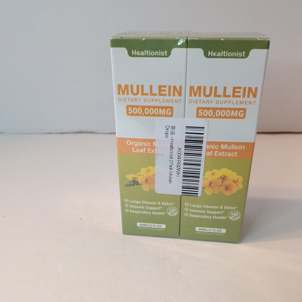 2 PACK Mullein Drops for Lungs, Detox and Cleanse Mullein Extract Supplement US