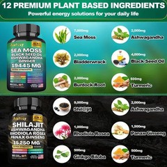 Herbal Wellness Bundle – Sea Moss Complex 19,445mg + Shilajit Complex 15,250m…