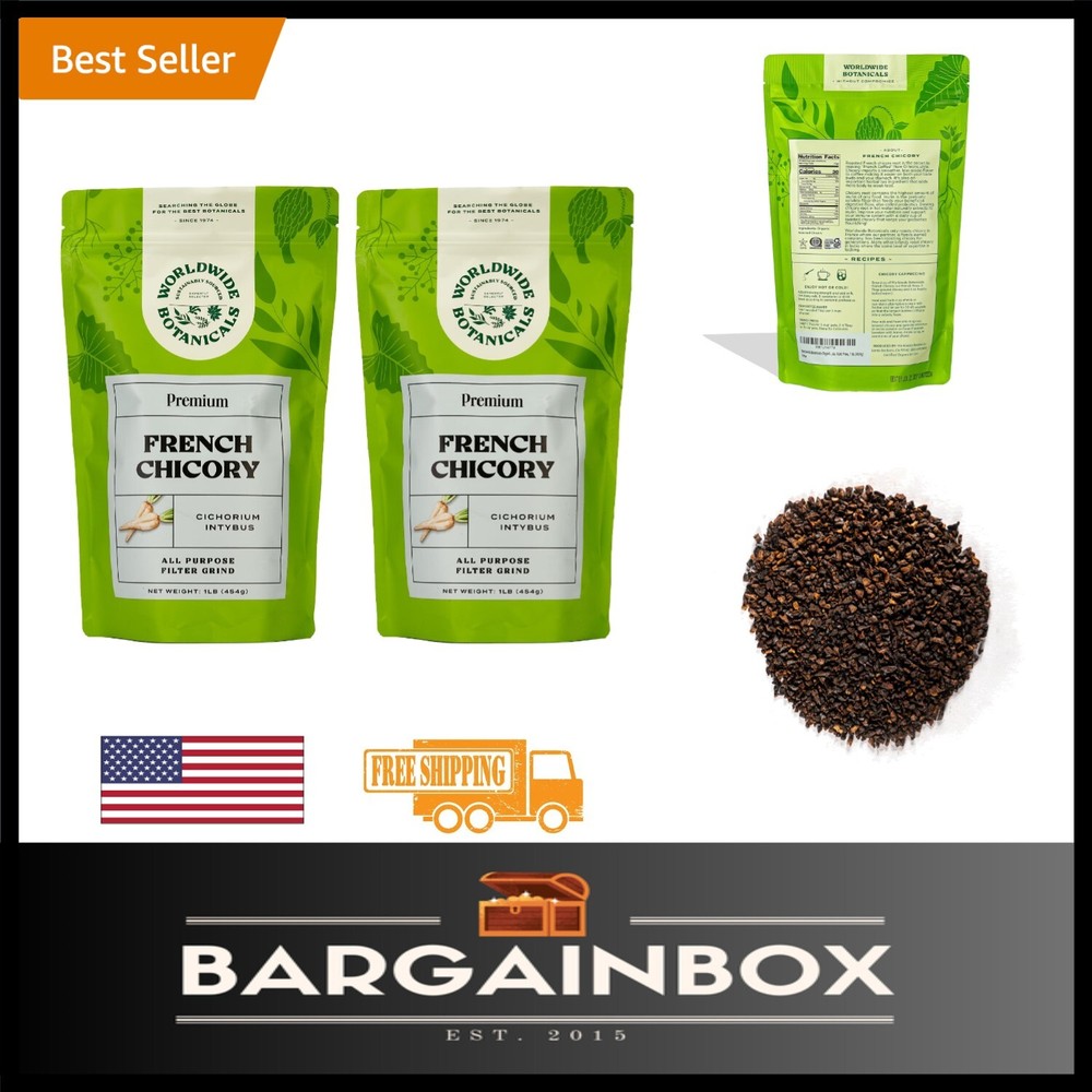 100% Roasted Chicory Root, Prebiotic & Gluten-Free – Brew Like Coffee, Pack of 2
