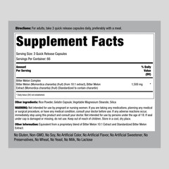 Bitter Melon Capsules 1500mg | 200 Count | Non-GMO, Gluten Free | by Piping Rock