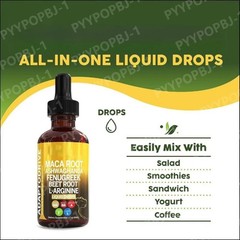 Herbal Liquid Drops with Maca & Beet Root Plant-Based Wellness Daily Supplement