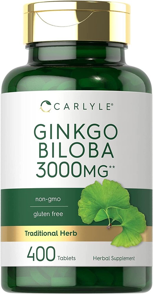 Ginkgo Biloba Extract | 3000 mg | 400 Tablets | Vegetarian, Non-GMO | by Carlyle