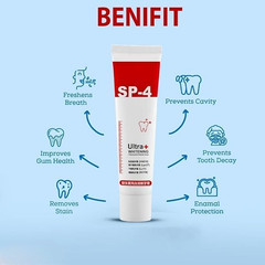 SP 4 Ultra Whitening Toothpaste for Teeth Cleaner & Advanced Stain Removal 50gm