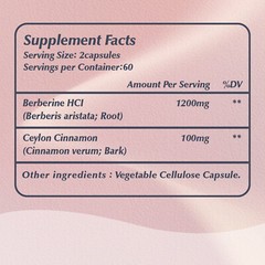 Berberine with Ceylon Cinnamon 1200mg-Heart&Sugar Health,Immune System Support