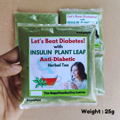 Insulin Plant Leaf Ground Powder/Fiery Diabetic Blood Sugar Support Tea 25g Pack