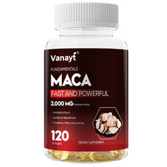 Vanayt 2,000mg Organic Black Red Yellow Maca Root Capsules for Men & Women 120pc