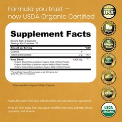 NaturaLife Labs Organic Maca Root – Black, Red & Yellow 150 Count (Pack of 1)