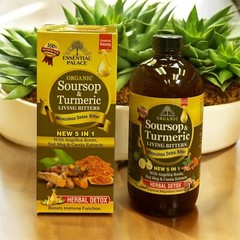 Organic Sou.rsop & Turmeric Tonic Goji berries 5 In 1 Glass Bottle16oz By E.S.P