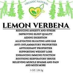 Organic Lemon Verbena Herb – Natural Digestive & Liver Wellness Support – 28.3g