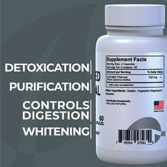 Organic Activated Charcoal- Highly Absorbent – Detox Supplement – Gas & Bloating