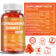 3Packs Organic Ashwagandha 5000mg Gummies High Quality Dietary Supplement,