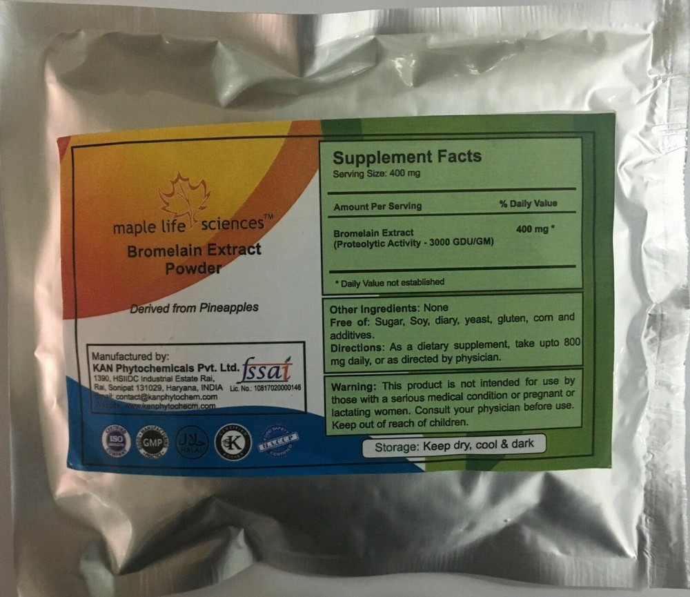 Bromelain 3000 GDU/GM Extract Powder High natural potency of proteolytic Enzyme