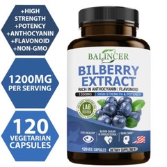 Bilberry Extract 1200mg 120 Capsules Eye Vision Health Healthy Blood Sugar