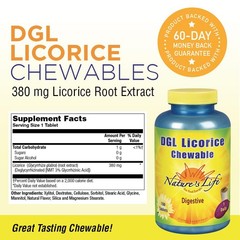 DGL Licorice Tablets, 380 Mg, Chewable, 100 Count