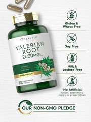 Valerian Root Capsules 2400mg | 240 Count | Non-GMO, Gluten Free | by Carlyle