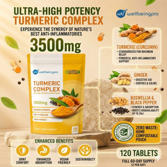 Super Strength Curcumin Turmeric 3500mg Tablets + Ginger Boswellia Black Pepper