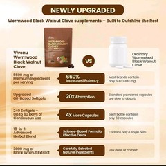 NEW LUXRY Vivonu Wormwood Black Walnut Cloves 240 Softgels FAST SHIPPING