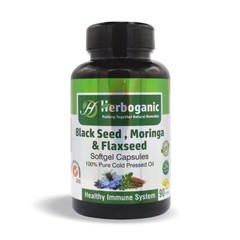 Black Seed, Moringa & Flaxseed Softgel Capsules + Herbal Tea Combo Pack