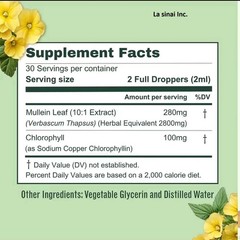 Mullein Drops Designed for Lungs Designed for Res and Lung Mullein Leaf Extract