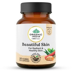 Organic India Beautiful Skin 60 Veg Capsules Ayurvedic Herbal Skin Care 3 Pack