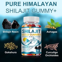 Pure Himalayan Shilajit Gold Gummies 3000mg With Ashwagandha Gokshura