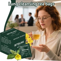 BetterLungs Lung Detox Tea 15 Herbal Tea Bags Mullein Leaf, Ginseng, Elderberry