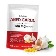 AIQIUSHA Aged Garlic Extract 500mg, 15:1 High Potency Odorless Garlic