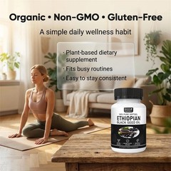 2x ETHIOPIAN Black Softgels|4.64% serum Thymoquinone|Gluten-Free, Seed 60 capsul
