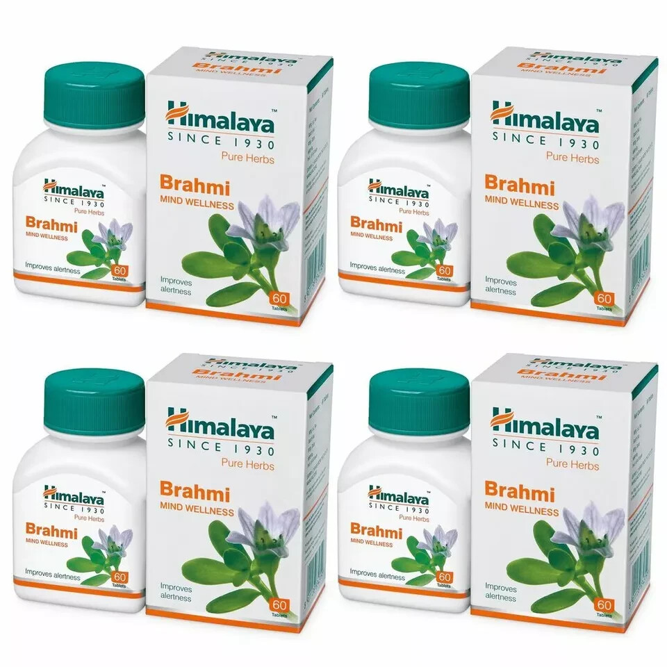 4 Packs X Himalaya BRAHMI 60 Tablets | Free Shipping
