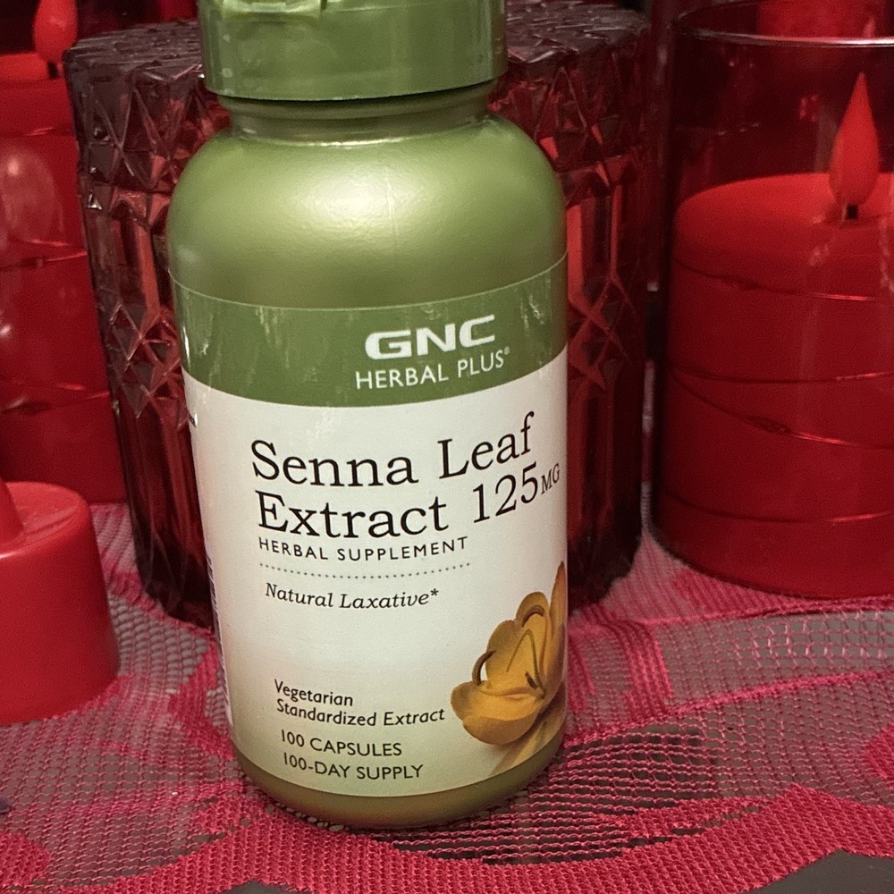 GNC Herbal Plus Senna Leaf Extract 125mg Capsules 100 Ct Laxative, Veg