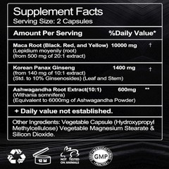 MENXI Maca Root Capsules 10000mg hot Maca Extract 120 Capsules Peruvian