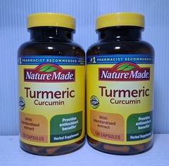 2x Nature Made Turmeric Curcumin 500 mg, 120 Caps Ea. Herbal Supplement